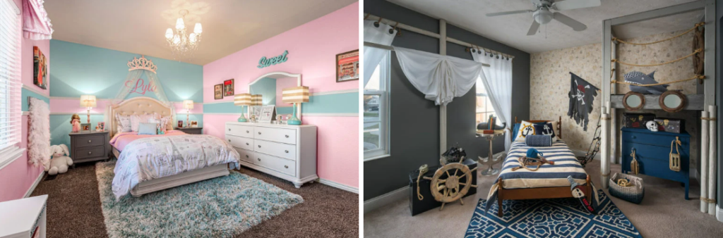 pirate and princess themed bedroom